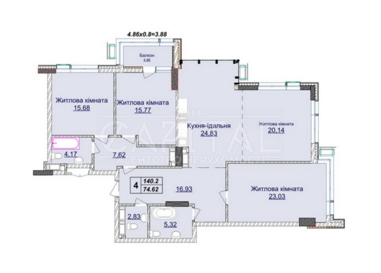 Продаж 4 кімн. квартира, Андрія Верхогляда, ID: 3159166565