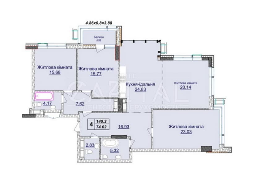 Продаж 4 кімн. квартира, Андрія Верхогляда, ID: 3159166565