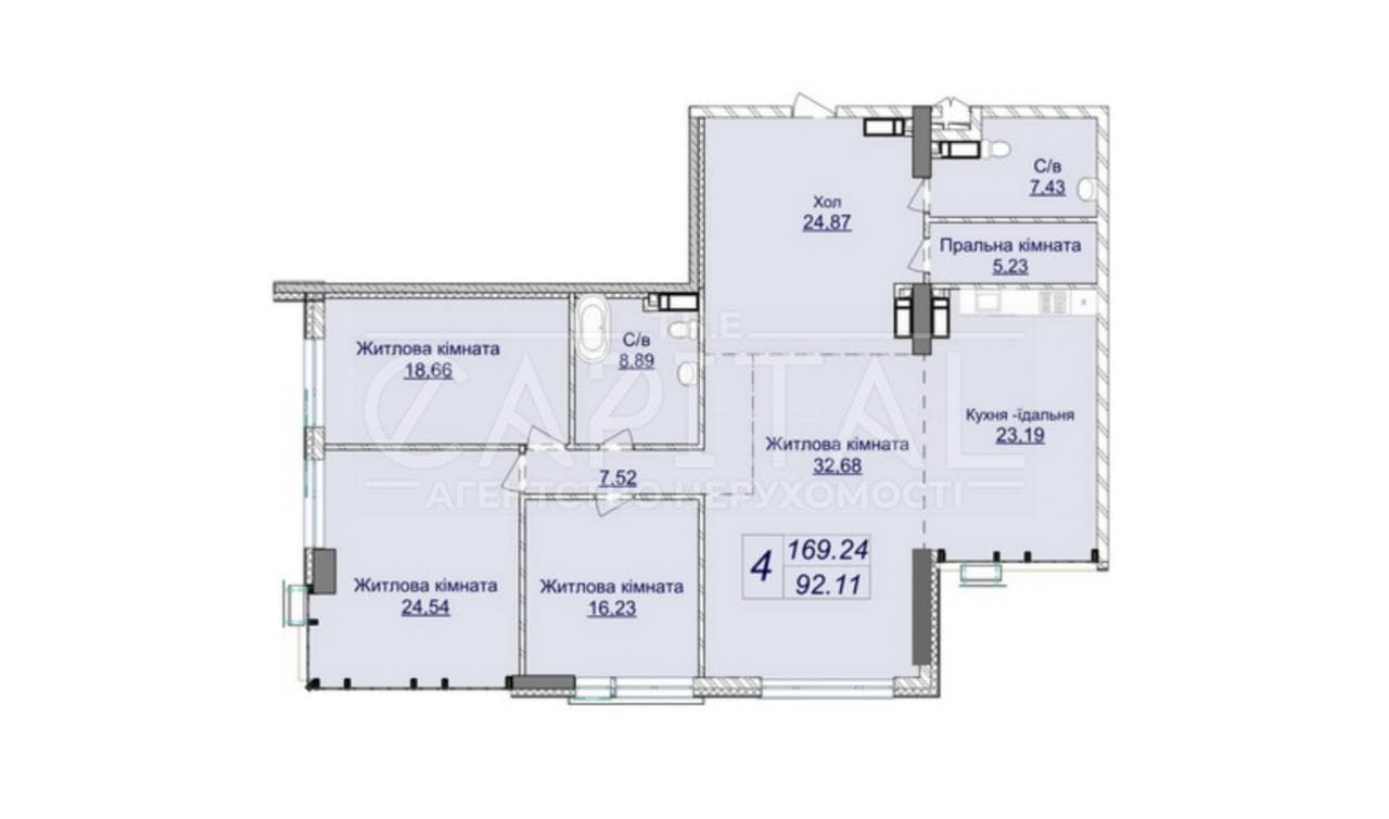Продаж 4 кімн. квартира, Андрія Верхогляда, ID: 3159163053
